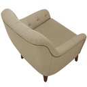 Ver imagem 6 de Poltrona Para Sala De Estar Decorativa Com Tachas Base Fixa Blenda M03 Linho Bege Escuro - Lyam
