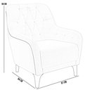 Ver imagem 5 de Poltrona Para Sala De Estar Decorativa Com Tachas Base Fixa Blenda M03 Linho Bege Escuro - Lyam