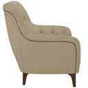 Ver imagem 3 de Poltrona Para Sala De Estar Decorativa Com Tachas Base Fixa Blenda M03 Linho Bege Escuro - Lyam