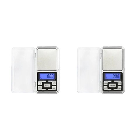 Kit 2 Balanças de Bolso Digitais Pocket Scale de Alta Precisão Eletrônicas Portáteis 500g:prata/únic