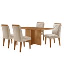 Ver imagem 2 de Mesa de Jantar Olímpia 120cm Mdf Canto Copo e com 4 Cadeiras Melissa