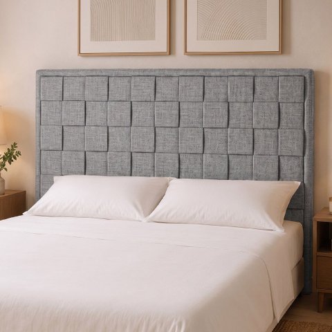 Cabeceira para Cama Box King 195cm Arquelis Linho Nobre Cinza - Sallar Home