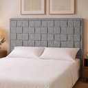 Ver imagem 1 de Cabeceira para Cama Box King 195cm Arquelis Linho Nobre Cinza - Sallar Home