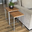 Ver imagem 1 de Conjunto de Mesas Ninho Atlanta Amadeirado - PRATA