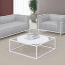 Ver imagem 2 de Mesa De Centro Sala 84x84x35cm Branco Industrial Moon Don Castro Decor