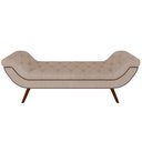 Ver imagem 3 de Puff Recamier Decorativo com Tachas 140 Cm Santorini Linho Bege Escuro - Lyam Decor