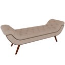 Ver imagem 1 de Puff Recamier Decorativo com Tachas 140 Cm Santorini Linho Bege Escuro - Lyam Decor