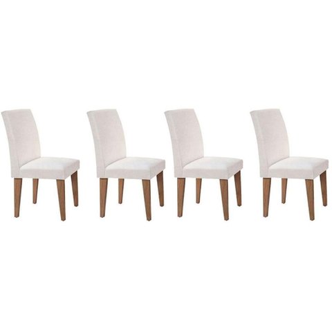 Cadeira Sala de Jantar Kit 4 Un Imbuia Bege Turim