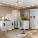 Ver imagem 1 de Quarto de Bebê Completo com Berço Americano 3 em 1 Doçura Multimóveis Mp4658 Branco/off White