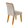 Cadeira Jantar Luxo Agatá Estofada Veludo Bege com Alça Madeira Maciça Mel - 3