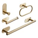 Ver imagem 1 de Kit Acessorios Banheiro Dourado Escovado Dupla Face Redondo