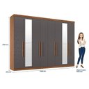 Ver imagem 2 de Guarda Roupa Casal 8 Portas 4 Gavetas Master New com Espelho e Cômoda Marabá com Espelho e Pés
