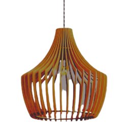 Luminária Teto tipo Pendente CASTELO MDF - Completa - Cor: Marrom - 1