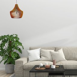 Luminária Teto tipo Pendente CASTELO MDF - Completa - Cor: Marrom - 2