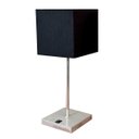 Ver imagem 5 de Luminaria de Mesa Abajur Quadrado Clássico Elegante Interruptor Alumínio com Cúpula Tecido Algodão