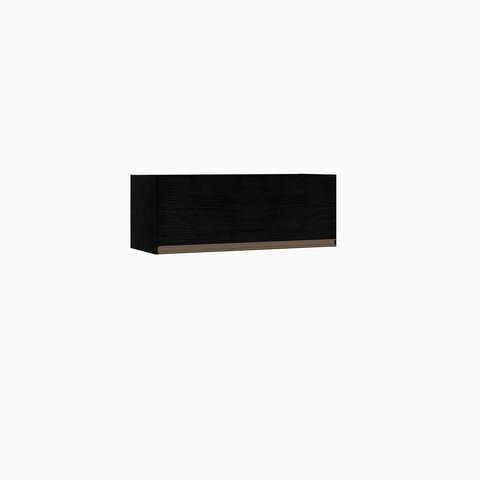 Armário Aéreo 1 Porta para Cozinha Modulada Milão Menu Móveis Preto