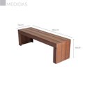 Ver imagem 2 de Banco em Madeira Plástica Maciça Marrom sem Encosto com 3 Lugares e 3 Tábuas - 100% Reciclado / 1,5m