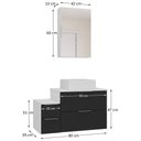 Ver imagem 5 de Conjunto Gabinete Banheiro Nivus 80cm (armário + Cuba + Espelheira) Branco / Preto