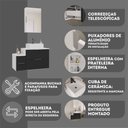 Ver imagem 6 de Conjunto Gabinete Banheiro Nivus 80cm (armário + Cuba + Espelheira) Branco / Preto