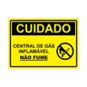 Placa de Sinalização Cuidado Central de Gás Inflamável - 1