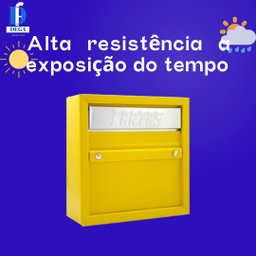 Caixa Correio Carta Grade/embutir Amarela + 3 Números Pl Colonial - 5