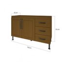 Ver imagem 2 de Balcão de Cozinha 2 Portas 3 Gavetas sem Tampo 120cm Nora Indekes