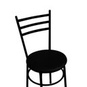Ver imagem 3 de Mesa de Jantar Redonda 80cm Preta com 4 Cadeiras Estofada Preta