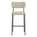 Ver imagem 3 de Kit 02 Banquetas Altas para Cozinha Lila Estofada com Encosto Linho Bege - Desk Design