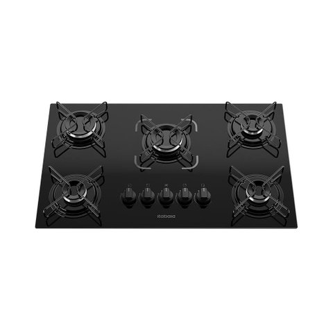 Cooktop Essencial Itatiaia 5 Bocas Preto Mesa de Vidro Temperado Acendimento Automático Itatiaia