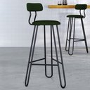 Ver imagem 2 de Kit 04 Banqueta Alta Bar Cozinha Sala de Jantar Áris C01 Preto Linho Verde Musgo - Lyam Decor