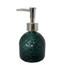 Ver imagem 1 de Porta sabonete líquido de vidro verde com trabalhado