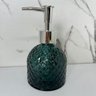 Porta sabonete líquido de vidro verde com trabalhado - 3