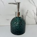 Ver imagem 3 de Porta sabonete líquido de vidro verde com trabalhado