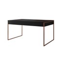 Ver imagem 5 de Mesa Jantar Industrial Preta 137X90Cm Base Cobre Com 4 Poltronas Pretas Made Cor: Preto