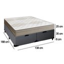 Ver imagem 3 de Cama Box Baú Casal Bipartido Sintético + Colchão de Molas Ensacadas Portobel Ipanema - 138x188x66cm 