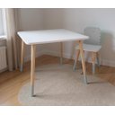 Ver imagem 2 de Mesa e Cadeira Infantil Dinossauro Kit Livro Educativo em Madeira - Cinza