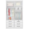 Guarda Roupa Solteiro 2 Portas 6 Gavetas Meridian D'doro Branco - 3