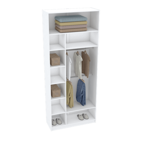MÓDULO CLOSET COLMEIA CABIDEIRO DUPLO + NICHOS M526.B MUNDI MOVEIS