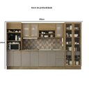 Ver imagem 2 de Armário de Cozinha Modulada Completa Reta 7 Peças 3,50m Botanic Kappesberg - Nogueira/Fendi