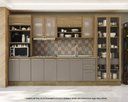 Ver imagem 1 de Armário de Cozinha Modulada Completa Reta 7 Peças 3,50m Botanic Kappesberg - Nogueira/Fendi