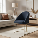 Ver imagem 4 de Cadeira Poltrona Estofada Decorativa Lua Premium:azul Marinho