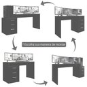 Ver imagem 6 de Mesa Gamer Escrivaninha para Computador Drx 5000 para Quarto - Preto / Vermelho