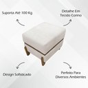 Ver imagem 2 de Puff Recamier Kodama para Cama de Solteiro 50cm Bouclé Pé Castanho - Bege Bouclé