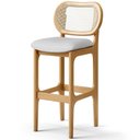 Ver imagem 6 de Kit 04 Banquetas Altas para Cozinha Bancada Sala Tela Betta Fixa L02 Linho Cinza - Lyam