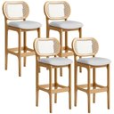 Ver imagem 1 de Kit 04 Banquetas Altas para Cozinha Bancada Sala Tela Betta Fixa L02 Linho Cinza - Lyam