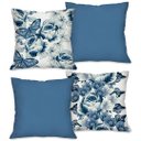Ver imagem 1 de Kit com 4 Capas para Almofadas Decorativas Borboletas Azuis