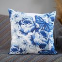 Ver imagem 3 de Kit com 4 Capas para Almofadas Decorativas Borboletas Azuis