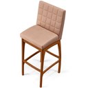 Ver imagem 7 de Kit 03 Banquetas Altas Para Cozinha Sala de Jantar Fixa Mila B04 Linho Rosê - Lyam Decor