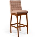 Ver imagem 3 de Kit 03 Banquetas Altas Para Cozinha Sala de Jantar Fixa Mila B04 Linho Rosê - Lyam Decor