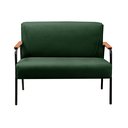 Ver imagem 2 de Namoradeira Decorativa Jade Braços Fixo - Veludo Verde Musgo